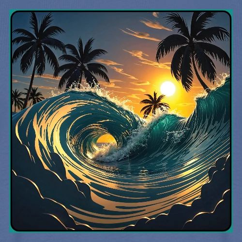 Liquid Morning Wave - Men's Premium T-Shirt