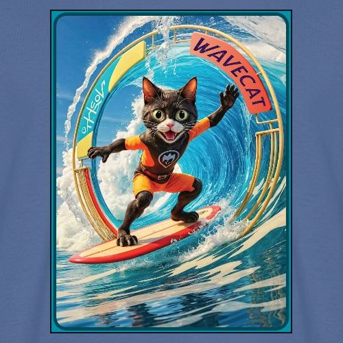 Wavecat Surfing A Wave Portal - Men's Premium T-Shirt