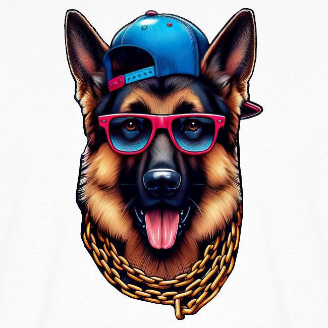 Cute German Shepherd Wearing a Cap