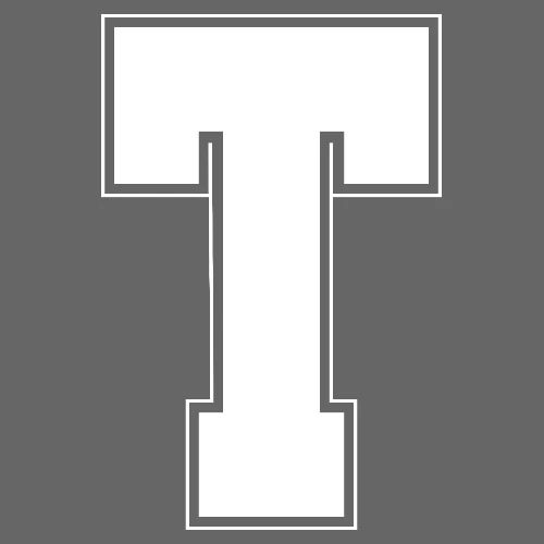 White Letter T – Varsity Alphabet Monogram - Men's Premium T-Shirt