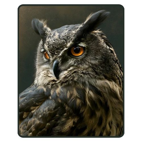 Eurasian Eagle Owl Portrait Design - Men's Premium T-Shirt