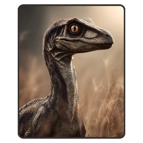 Velociraptor Feathered Portrait Design - Men's Premium T-Shirt