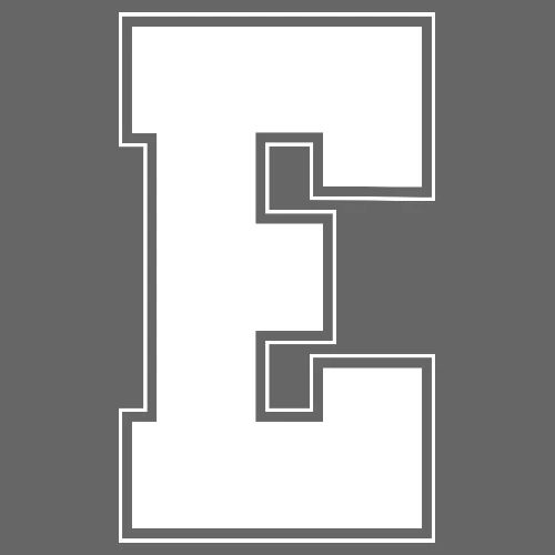 White Letter E – Varsity Alphabet Monogram - Men's Premium T-Shirt