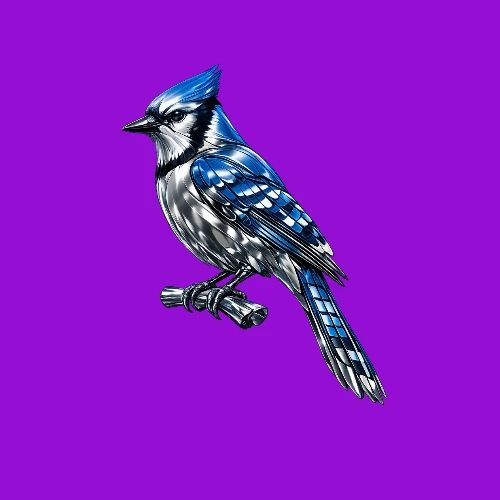 Silver Blue Jay on Perch - Men's Premium T-Shirt