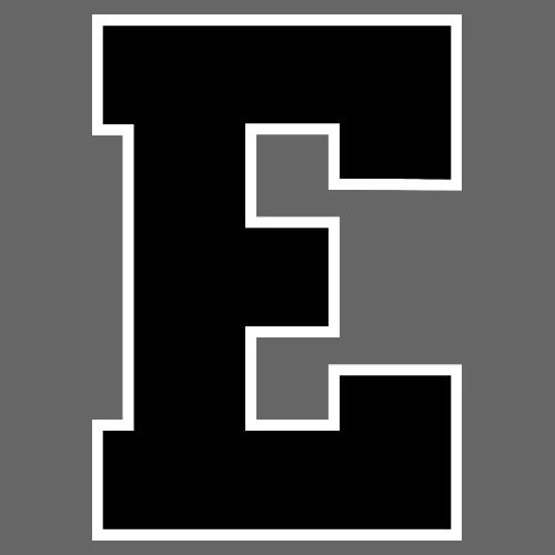 Varsity Letter E Collegiate Font Graphic - Men's Premium T-Shirt