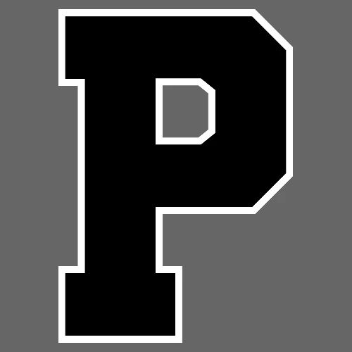 Varsity Letter P Athletic Alphabet Design - Men's Premium T-Shirt