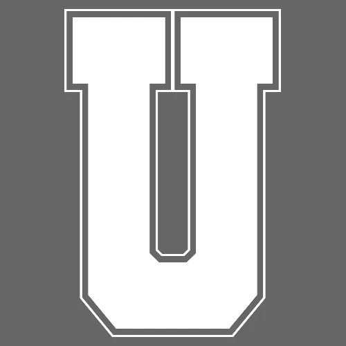 White Letter U – Varsity Alphabet Monogram - Men's Premium T-Shirt