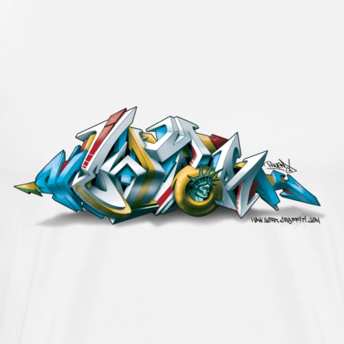 Phame - Design for New York Graffiti - 3D Style - Men's Premium T-Shirt