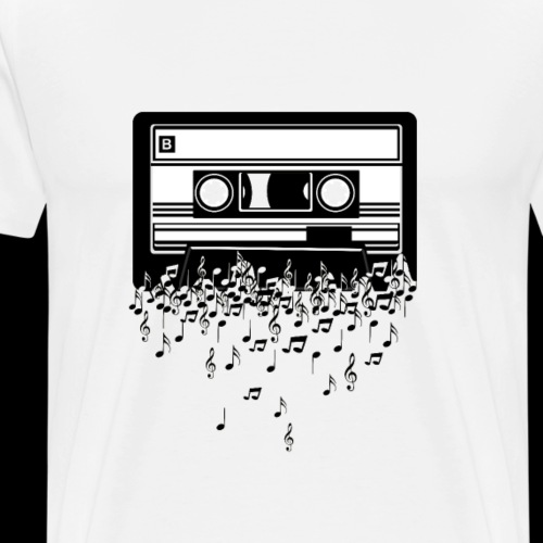 Music Notes Cassette Tape - Men's Premium T-Shirt