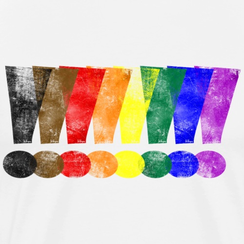 Distressed Philly LGBTQ Pride Whee! Exclamation - Men's Premium T-Shirt