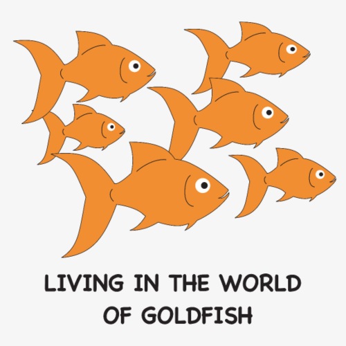 Living in the World of Goldfish - Men's Premium T-Shirt