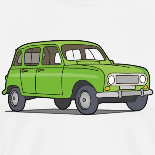 A green car R4 from France, economy car - Men's Premium T-Shirt