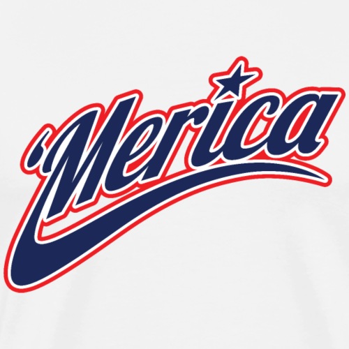'Merica USA Patriotic Red White and Blue Logo - Men's Premium T-Shirt