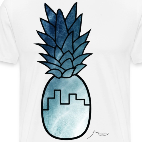 Blue Building PineApple | Collector ♛ - Men's Premium T-Shirt