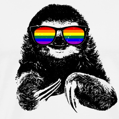 Pride Sloth LGBTQ Flag Sunglasses - Men's Premium T-Shirt