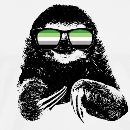 Pride Sloth Aromantic Flag Sunglasses - Men's Premium T-Shirt