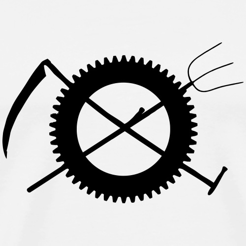 farmer sign gear scythe pitchfork - Men's Premium T-Shirt