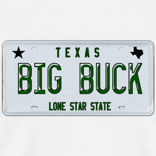 Texas LICENSE PLATE Big Buck Camo - Men's Premium T-Shirt