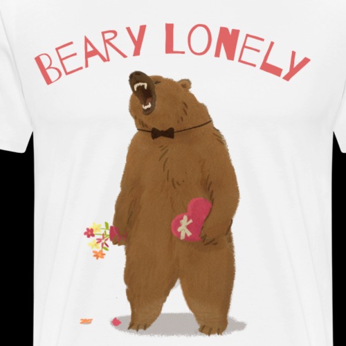 Beary Lonely | Valentine's Day Growl - Men's Premium T-Shirt
