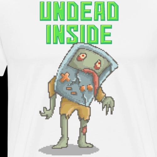 Zombie Video Game | Funny Zombie Pizelart - Men's Premium T-Shirt