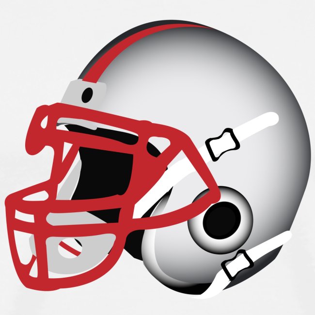 Custom Football Helmet Red on White