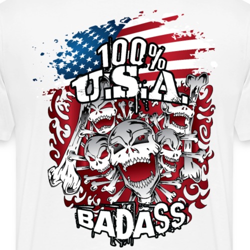 USA Flag Skulls Bones - Men's Premium T-Shirt