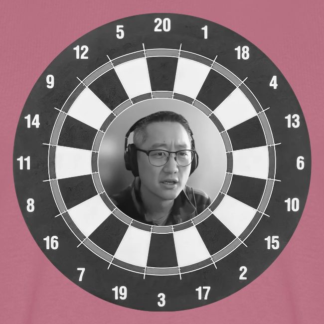 Producer Jay on Dartboard with Fusco Show back