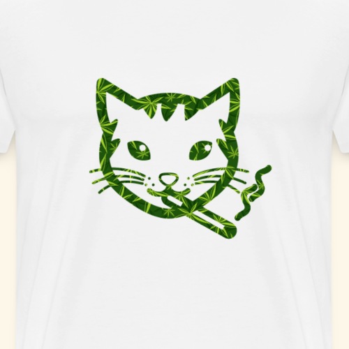 Smoking Cat Design - Men's Premium T-Shirt