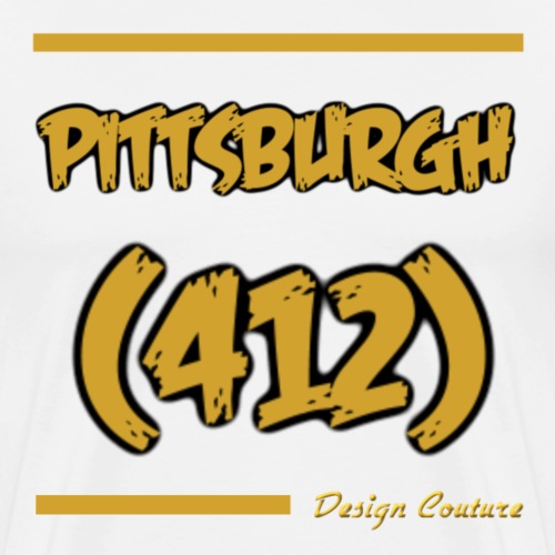 PITTSBURGH 412 GOLD - Men's Premium T-Shirt