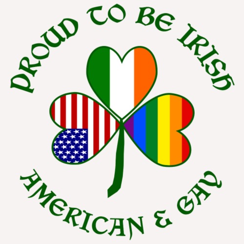Proud Irish American & Gay Dark Green Shamrock - Men's Premium T-Shirt