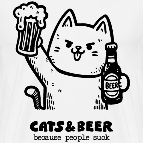 Cats and beer 1 - Men's Premium T-Shirt