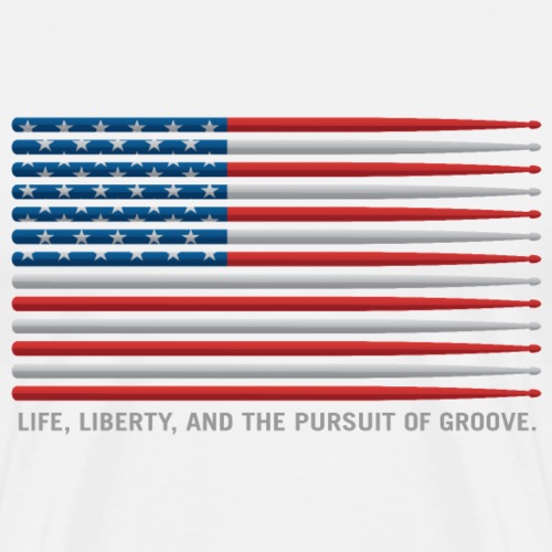 American Drummer Drumstick Flag - Men's Premium T-Shirt