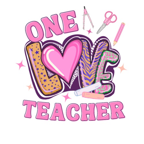 Teacher Valentines Day Hearts One Loved Teacher - Men's Premium T-Shirt
