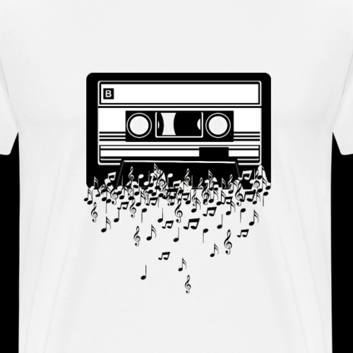Music Notes Cassette Tape - Men's Premium T-Shirt