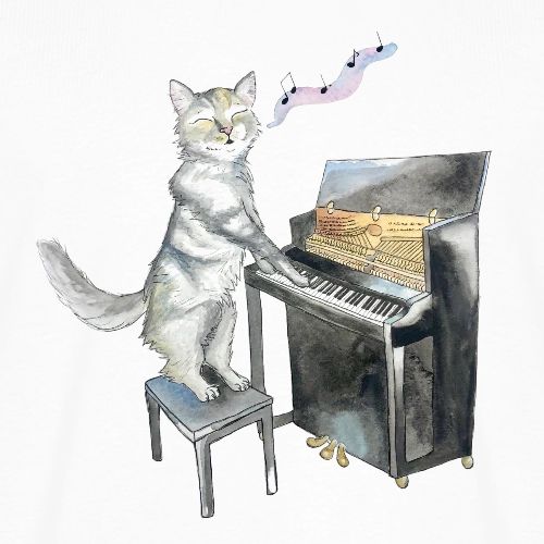 Bijou the Cat + The Upright Piano - Men's Premium T-Shirt