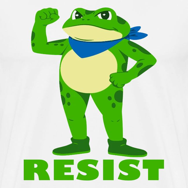 Portland Resist Frog Standing Strong Funny
