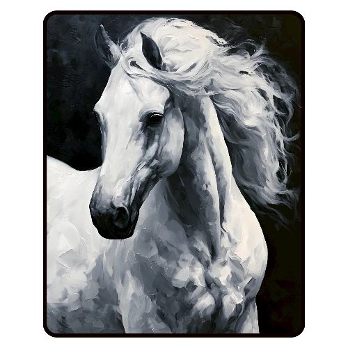 White Horse Oil Painting Design - Men's Premium T-Shirt