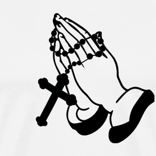 Prayer hands holding rosary - Men's Premium T-Shirt