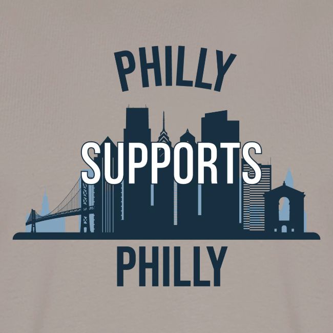 Philly Supports Philly skyline blue transparentbg