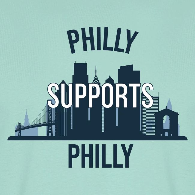 Philly Supports Philly skyline blue transparentbg