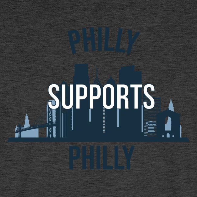 Philly Supports Philly skyline blue transparentbg