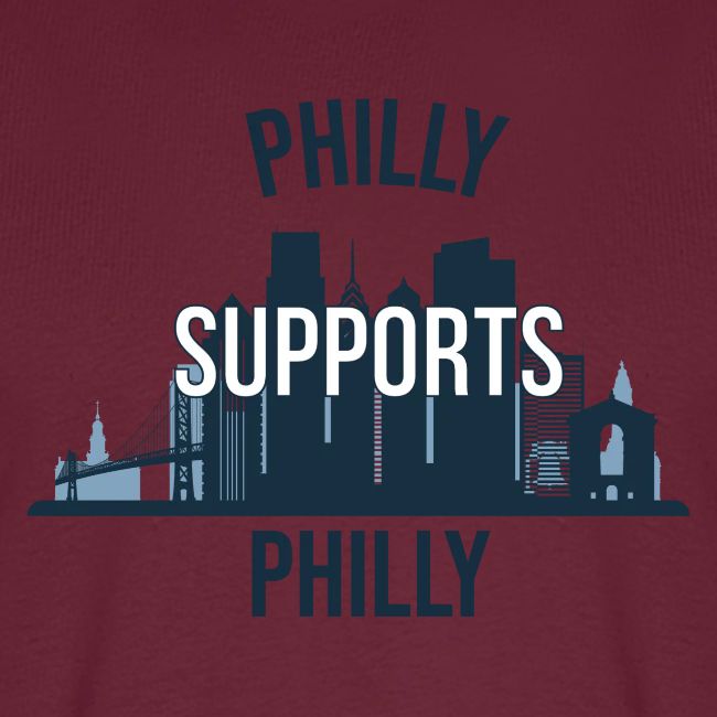 Philly Supports Philly skyline blue transparentbg