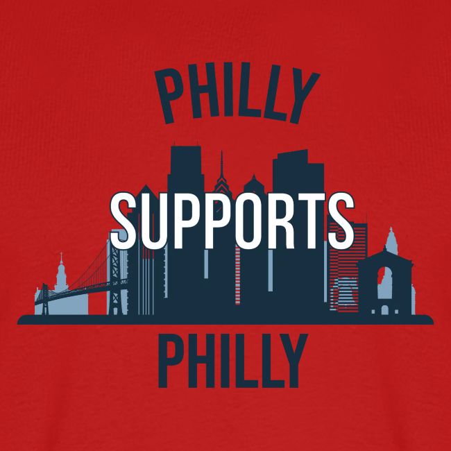 Philly Supports Philly skyline blue transparentbg