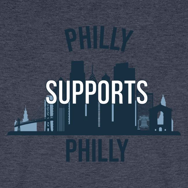 Philly Supports Philly skyline blue transparentbg