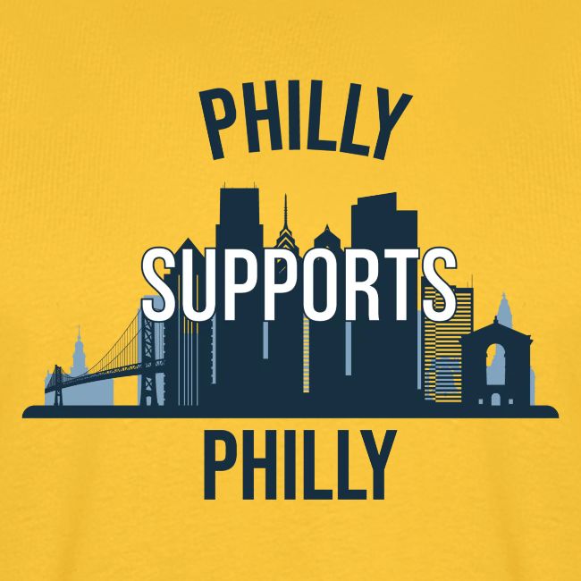 Philly Supports Philly skyline blue transparentbg