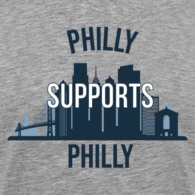 Philly Supports Philly skyline blue transparentbg