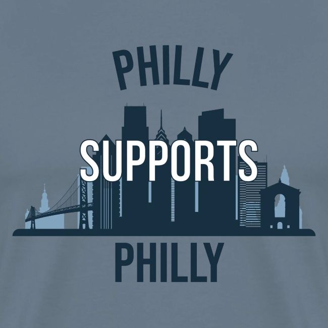 Philly Supports Philly skyline blue transparentbg