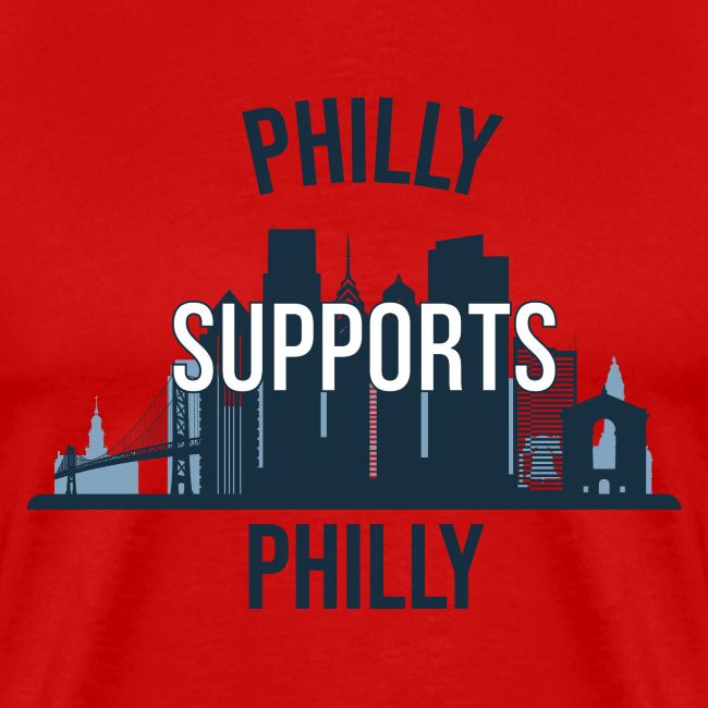 Philly Supports Philly skyline blue transparentbg