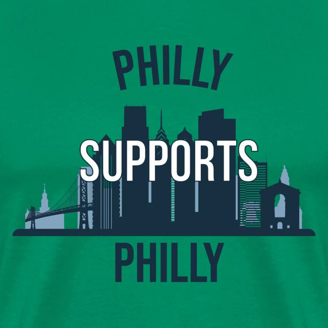 Philly Supports Philly skyline blue transparentbg