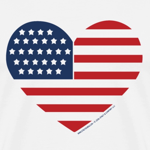 Heart American Flag by Stacy's View - Men's Premium T-Shirt